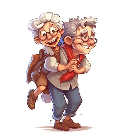 Premium Photo A Cartoon Of A Man Carrying A Woman On His Back