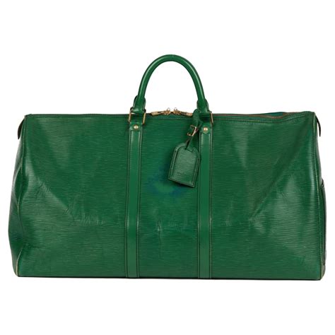 Gorgeous Louis Vuitton Keepall 45 Travel Bag In Green épi Leather At 1stdibs