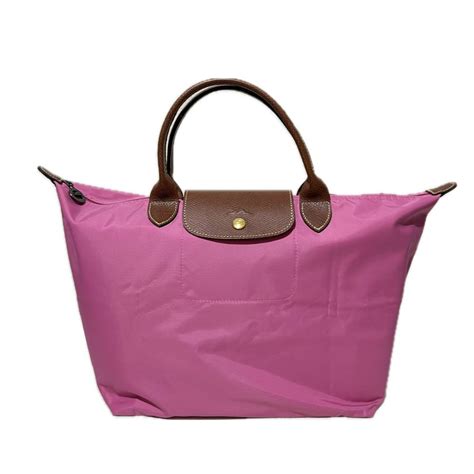 Tas LONGCHAMP Le Pliage Medium Short Handle Nylon MSH Peony Barang