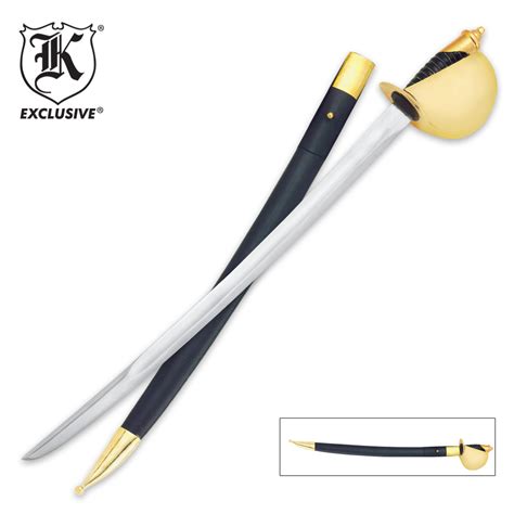 1860 Us Navy Cutlass Sword With Leather Free Shipping