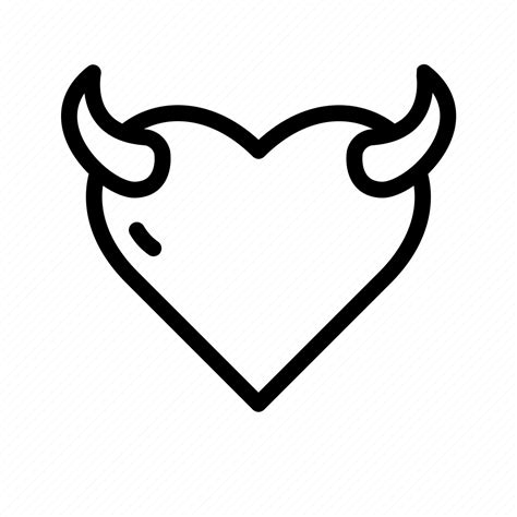 Devil Heart Outline Pink Red Valentine Icon Download On Iconfinder