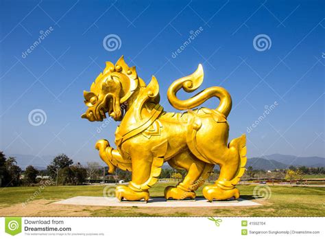 Gold Singha Statue At Boon Rawd Farm Editorial Photo Cartoondealer