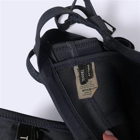 Navy Blue Triangl Bikini Set Small Bottoms Small Depop