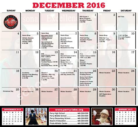 2016 - 2017 School Calendar | Perry Local Schools (Lake County) – Perry, OH