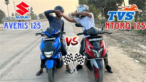 Tvs Ntorq 125 Vs Suzuki Avenis 125 Drag Race Suzuki Ne Kamaal Kar