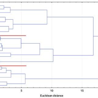 Dendrogram Of Raw Materials And Temperatures Obtained From Hca