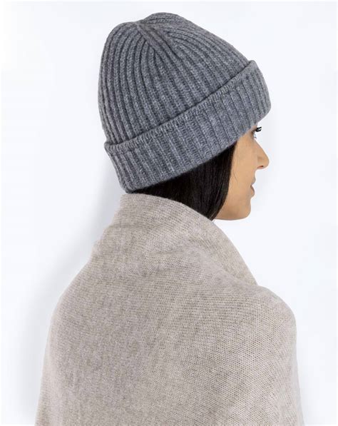 Womens Pure Cashmere Fishermans Rib Hat Maisoncashmere