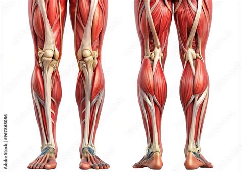 leg muscle anatomy diagrams detailed Stock Illustration | Adobe Stock