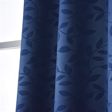 Navy Blue Blackout Curtains | 2 Packs Embossed Curtains | 52 x 96 Inch ...