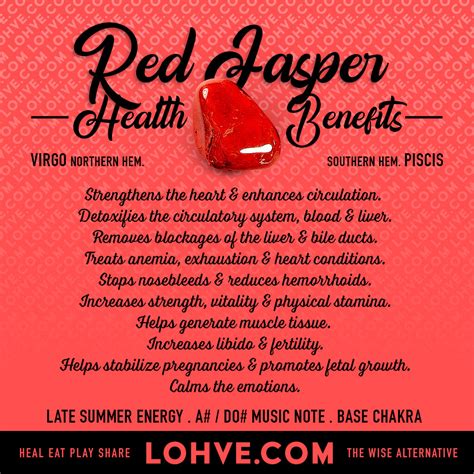 The Health Benefits Of Red Jasper — LOHVE — The Wise Alternative