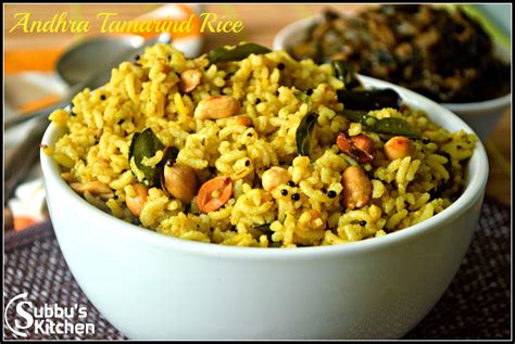 Andhra Pulihora Andhra Tamarind Rice Subbus Kitchen