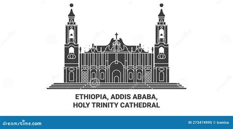 Ethiopia Addis Ababa Holy Trinity Cathedral Travel Landmark Vector