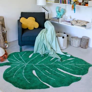 Alfombra Lavable Monstera Olive Bebeydecoracion