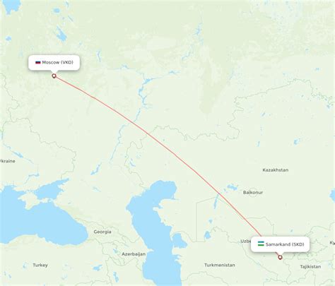 All Flight Routes From Moscow To Samarkand Vko To Skd Flight Routes