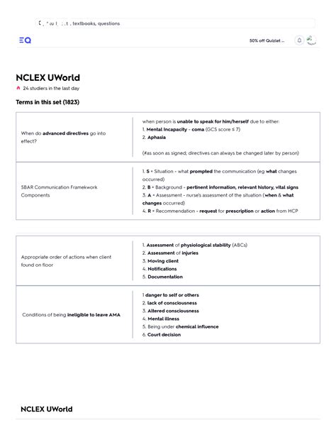 Nclex UWorld Flashcards Quizlet Start The New Year Right Get