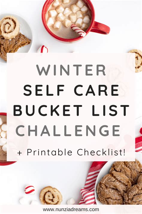 Winter Bucket List Self Care Challenge Checklist NunziaDreams