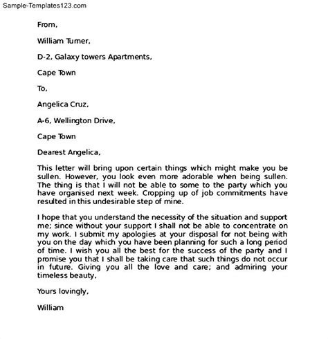 Apology Letter For Mistake To Girlfriend Sample Templates Sample