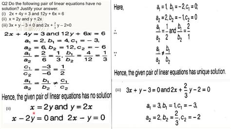 Chapter 3 Pair Of Linear Equations In Two Variables Part 2 Revision Youtube