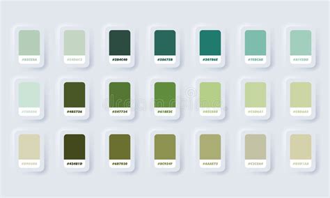 Paleta De Cor Verde Pastel - Paleta De Cores Verde Pastel. Vetor. Amostras De Catálogo Verdes Em Rgb ...