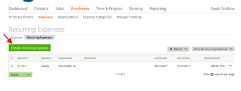 Recurring Expenses Zistemo Knowledge Base