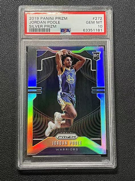 超新星精品2019 20 Panini Prizm Jordan Poole RC 新秀 勇士 乔丹普尔 银折 PSA10分评级 第二张