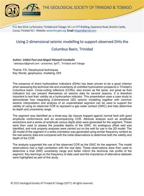 Aapg Datapages Archives Abstract Using Dimensional Seismic