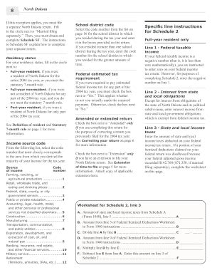 Fillable Online ND 2 Individual Income Tax Booklet Instructions And