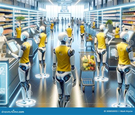 Futuristic Superstore Global Grocery Supply Chain Walmart Robotic