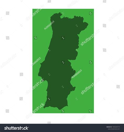 Vector Illustration Portugal Map Stock Vector Royalty Free 1043243173