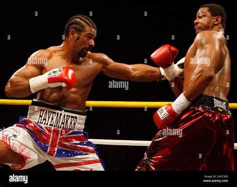 British Heavyweight Boxer David Haye Left Punches American Monte