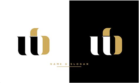 Ub Bu Abstrak Huruf Logo Monogram Ilustrasi Stok Unduh Gambar