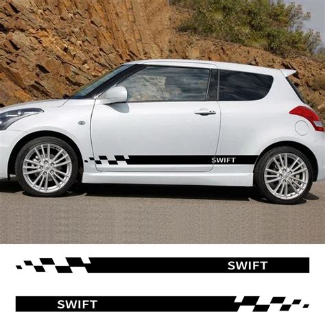 St Ck Autot R Seiten Aufkleber F R Suzuki Swift Auto Rock Streifen