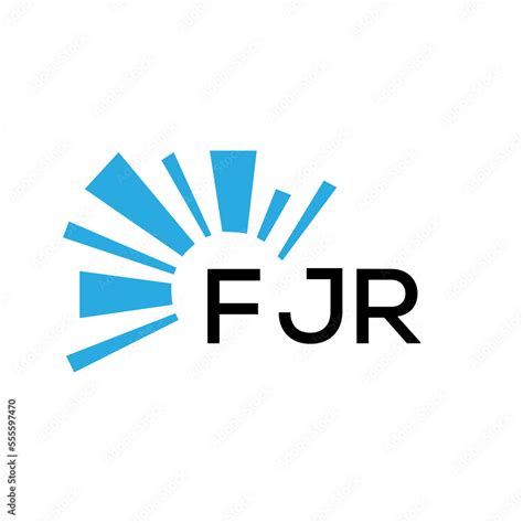 Fjr Letter Logo Fjr Blue Image On White Background And Black Letter