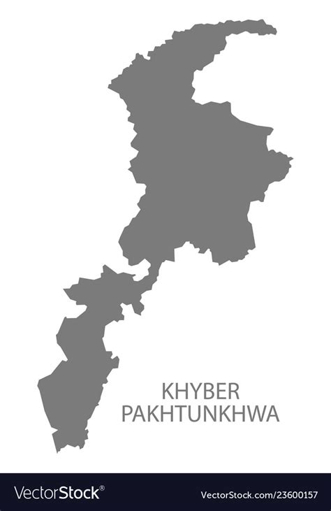 Khyber Pakhtunkhwa Pakistan Map Grey Royalty Free Vector