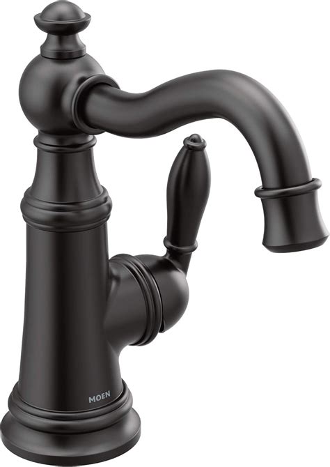 Moen S Bl Weymouth One Handle Single Hole Traditional Bathroom Sink