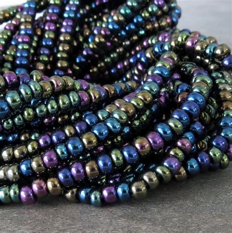 Czech Glass 60 Metallic Iris Seed Bead Mix 20 Inch Strand Etsy