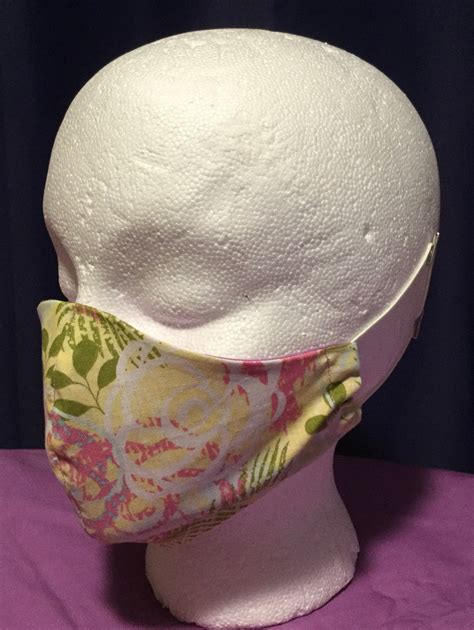 Mask - Handmade Cloth PPE mask, lightweight/breathable face covering, reusable, washable, Floral ...