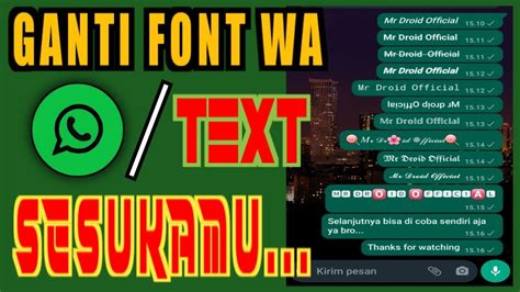 Cara Merubah Font Di Wa Cara Membuat Font Unik Di Android 2021 Youtube