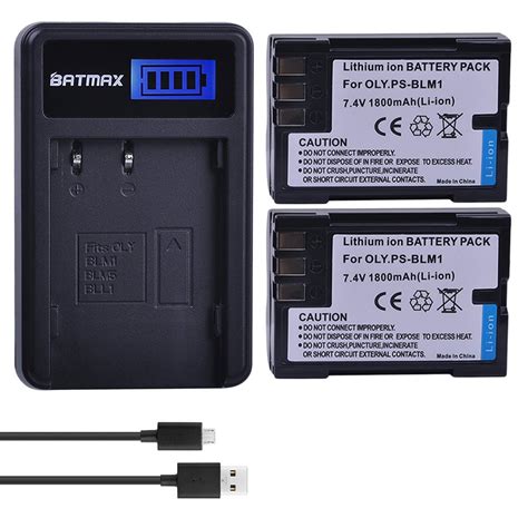 Amazon Batmax 2Packs PS BLM1 BLM 1 PS BLM1 Battery LCD USB