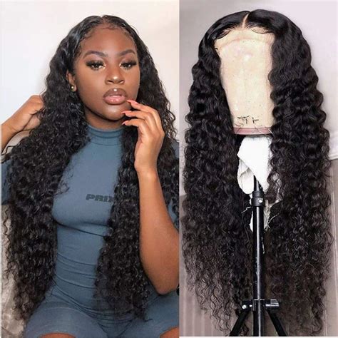 Curly Human Hair Lace Front Wigs Front Lace Deep Curly Wave Wig