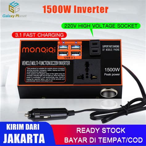 1500W Pure Sine Wave Mobil Inverter 12 24V DC Untuk 220V AC Mobil