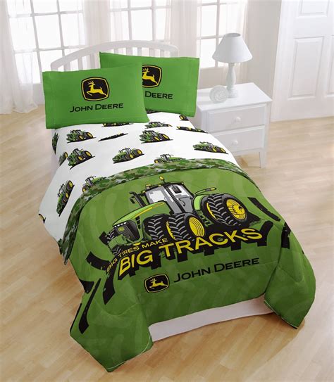 John Deere Big Tracks Twin Sheet Bed Set Green Big Tractor Farm Kids