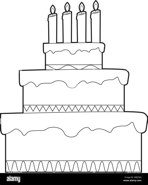 Birthday Cake Clipart Black And White No Candles