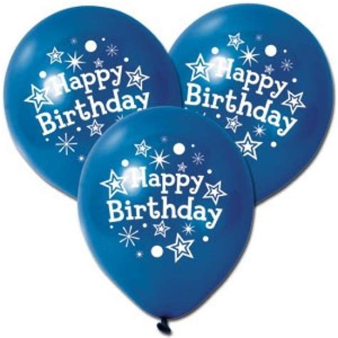 blue happy birthday balloons