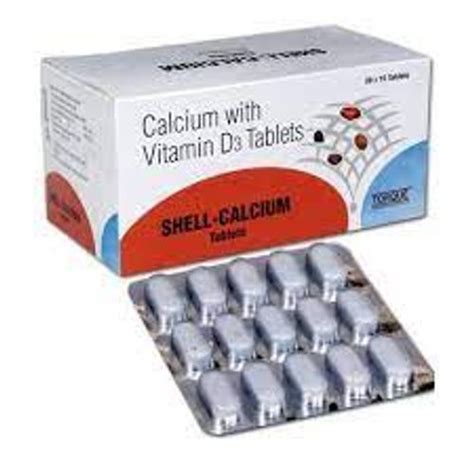 Nutritional Supplement Shell Calcium With Vitamin D3 Tablets 20 X 15 Capsule Dosage Form