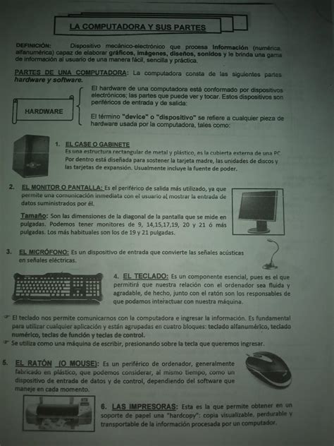 Ay Denme A Hacer Un Mapa Conceptual De Las Partes De Una Computadora De