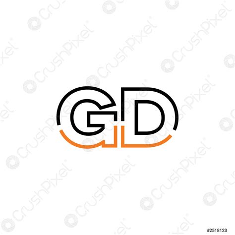 gd letter logo icon design template elements stock vector