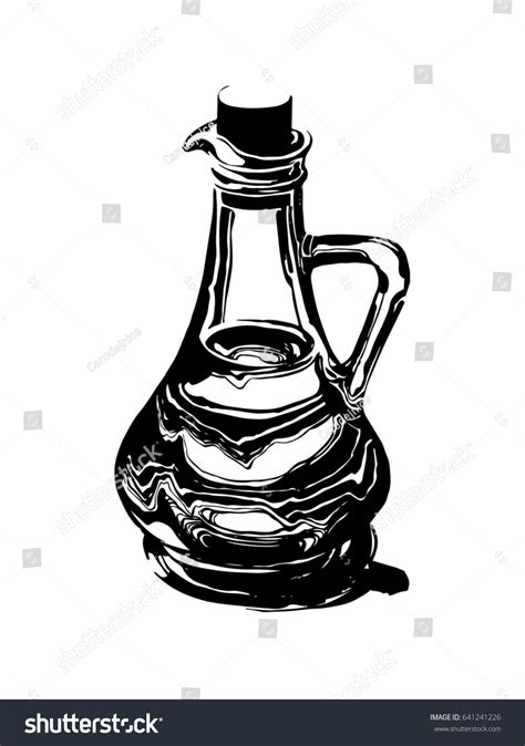 Glass Bottle Oil Hand Drawn Ink Stock Vector Royalty Free 641241226 Shutterstock