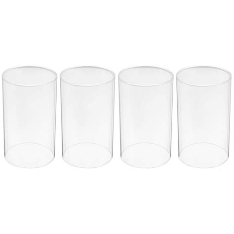 Candle Holder Wedding Decor 4 Pcs Clear Glass Shades Lamps Chimney