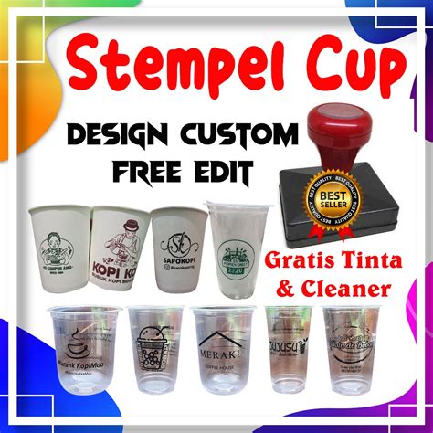 Jual Stempel Gelas Cup Plastik Sterofom Kayu Shopee Indonesia